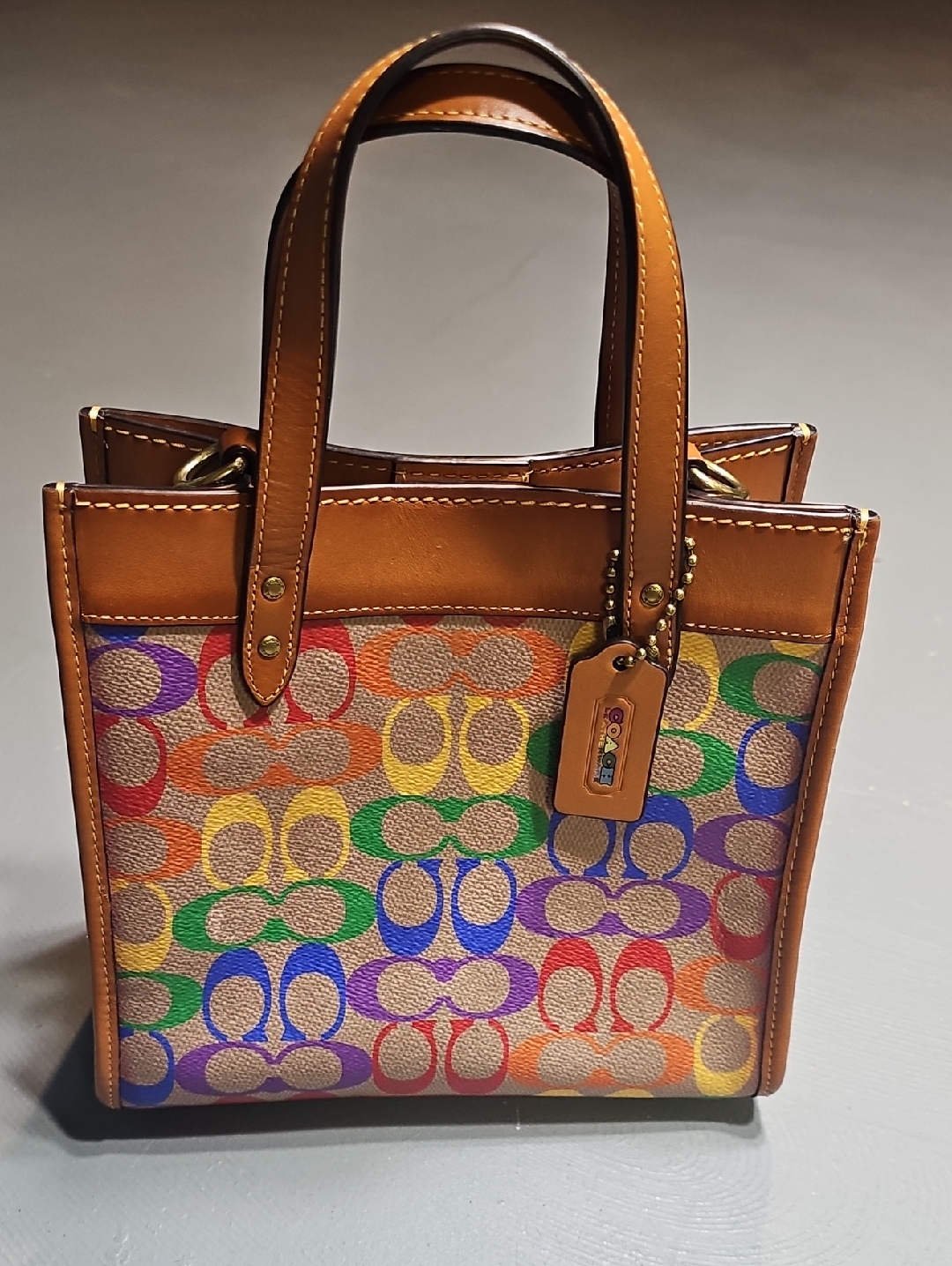 Coach C5142 Field Tote 22 Rainbow Signature Canvas Pride Coll. Limited Edition